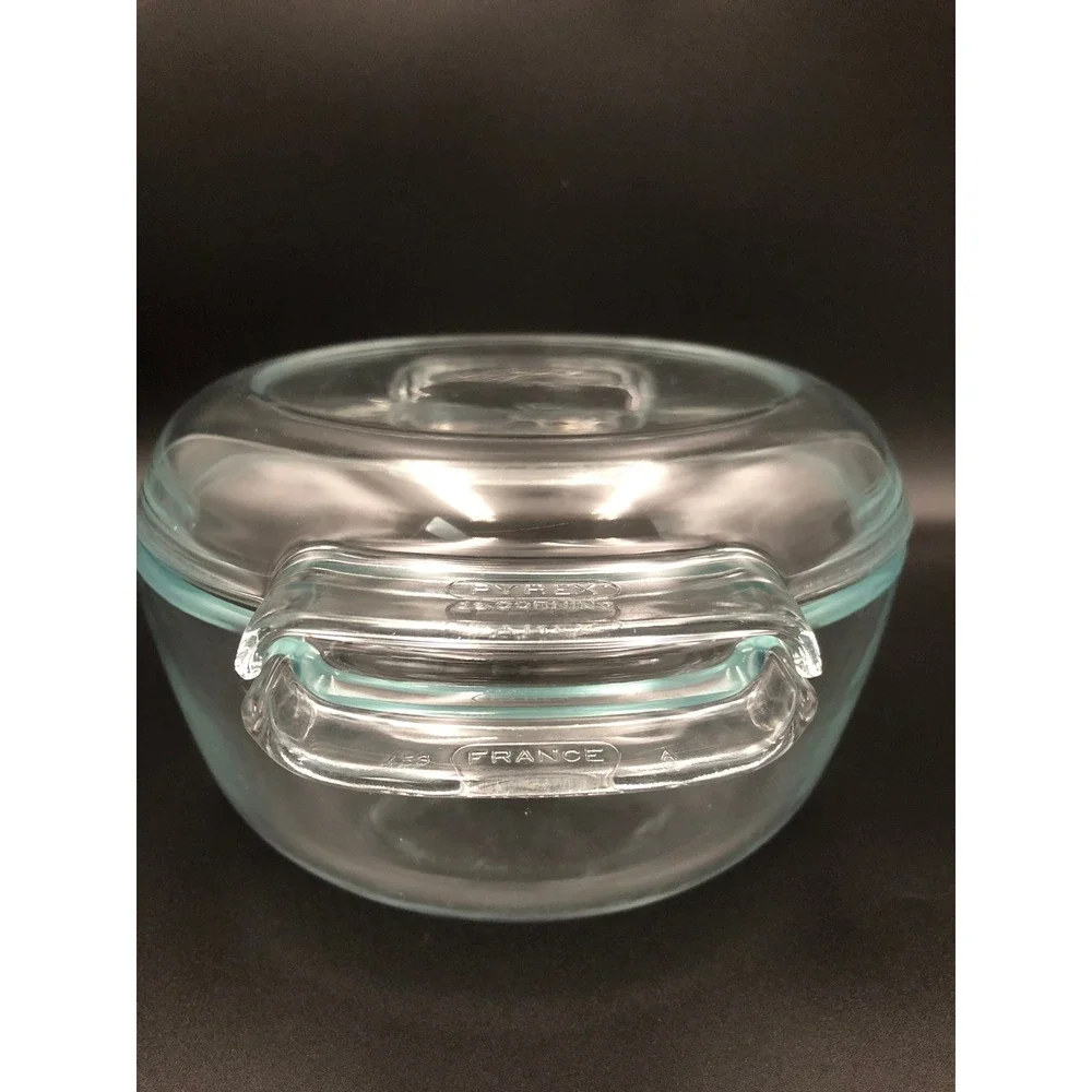 Vintage PYREX de Corning France 453 Clear Glass Casserole Dish Lid 1.5L MCM 70s